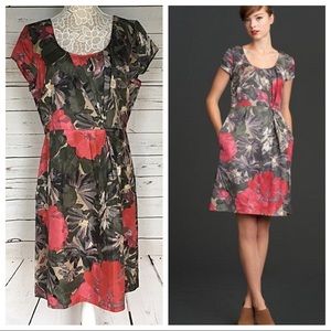 Banana Republic Mad Men Red Floral Dress 16 NWT